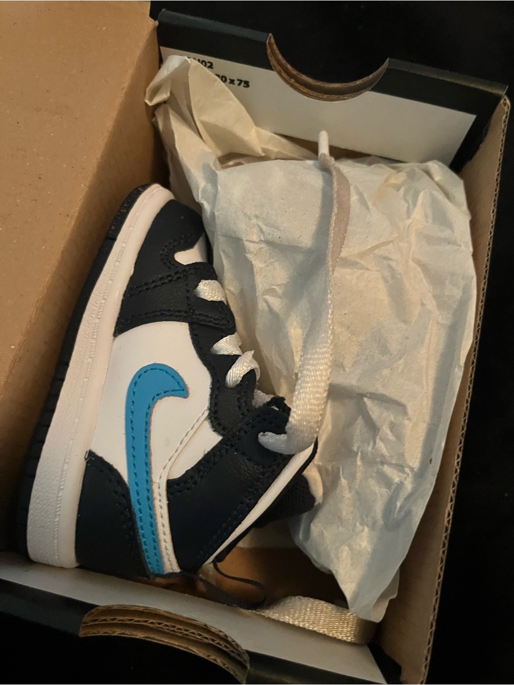 Kids Jordan 1s Sneaker mid with Blue Accent